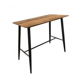 LAVIDA Τραπέζι BAR 120x60x106cm Μέταλλο Βαφή Μαύρο, Επιφάνεια Απόχρωση Antique Oak ΕΜ158,1