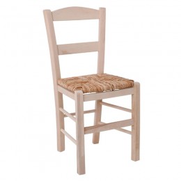 ΣΥΡΟΣ Καρέκλα Οξιά 41x45x88cm Βαφή Εμποτισμού Φυσικό, Κάθισμα Ψάθα Ρ950,Ε1