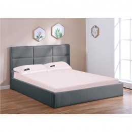 MAX Κρεβάτι Διπλό με Χώρο Αποθήκευσης, για Στρώμα 160x200cm, Ύφασμα Ανθρακί Ε8111,1