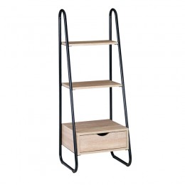 Ραφιέρα Μέταλλο Βαφή Μαύρο, 44x37x114cm Απόχρωση Σημύδας ΕΟ428