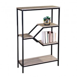 Ραφιέρα Μέταλλο Βαφή Μαύρο 80x30x120cm, Απόχρωση Sonoma ΕΟ429
