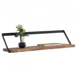WALL-1 Ράφι Τοίχου Μέταλλο Βαφή Μαύρο, 80x25x20cm Ξύλο Ακακία Φυσικό ΕΑ7072,1