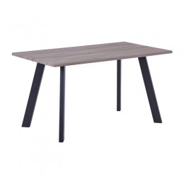 BAXTER Τραπέζι Κουζίνας Τραπεζαρίας, 140x80x75cm Μέταλλο Βαφή Μαύρο, Sonoma Oak ΕΜ817,1