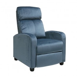 PORTER Πολυθρόνα Relax 68x86x99cm Γκρι - Μπλε Velure Ε9781,4
