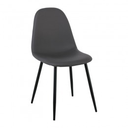 CELINA Καρέκλα 45x54x85cm Μέταλλο Βαφή Μαύρο, Pvc Γκρι ΕΜ907,1ΜP / 1 ΤΕΜΑΧΙΟ