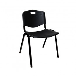 STUDY Καρέκλα Στοιβαζόμενη 53x55x77cm Μέταλλο Βαφή Μαύρο, PP Μαύρο ΕΟ549,2