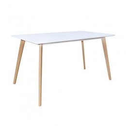 MARTIN Τραπέζι 140x80 H.75cm, Οξιά Φυσικό, MDF Άσπρο Ε7102,1