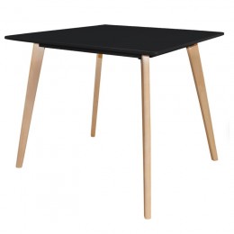 MARTIN Τραπέζι 80x80 H.75cm, Οξιά Φυσικό, MDF Μαύρο Ε7100,2