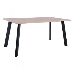 BAXTER Τραπέζι Κουζίνας Τραπεζαρίας, 160x90x75cm Μέταλλο Βαφή Μαύρο, Sonoma ΕΜ828