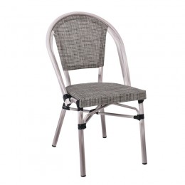 COSTA Καρέκλα Dining Αλουμινίου, 50x55x85cm Απόχρωση Antique Grey -Textilene Μπεζ Ε288,1