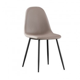 CELINA Καρέκλα 45x54x85cm Μέταλλο Βαφή Μαύρο, Pvc Cappuccino ΕΜ907,3ΜP 