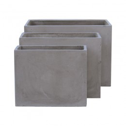 FLOWER POT-2  Set 3 τεμαχίων Cement Grey  Ε6301,S