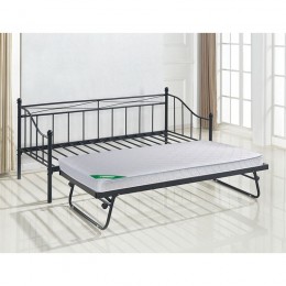 MARIN Set: Daybed (για στρώμα 90x190) + Βοηθητικό Κρεβάτι με Στρώμα 185x85 Μέταλλο Μαύρο Ε8043,11