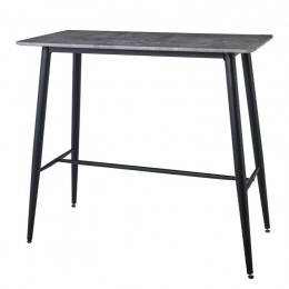 LAVIDA Τραπέζι BAR 120x60x106cm Μέταλλο Βαφή Μαύρο, Επιφάνεια Απόχρωση Cement ΕΜ158,2