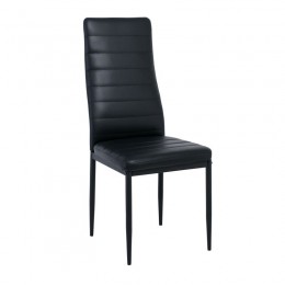 JETTA Καρέκλα Tραπεζαρίας - Κουζίνας, 40x50x95cm Μέταλλο Βαφή Μαύρο, Pvc Μαύρο, Full K/D - Συσκ.6 ΕΜ966Β,36Κ