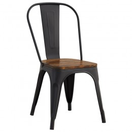 RELIX Wood Dark Oak Καρέκλα Μέταλλο 45x53x85cm Βαφή Μαύρο Ε5191W,1W