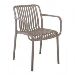 MODA Πολυθρόνα-Pro Στοιβαζόμενη, 57x58x80cm PP-UV Protection Απόχρωση Mocha Ε3800,3