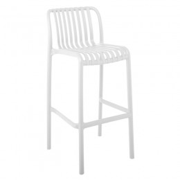 MODA Σκαμπό Bar-Pro Στοιβαζόμενο, 45x49x75/101cm PP-UV Protection Απόχρωση Άσπρο Ε3802,1