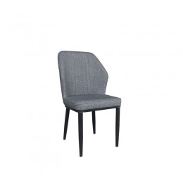 DELUX *Unpacked* Καρέκλα Μέταλλο Βαφή Μαύρο, Linen PU Ανθρακί
