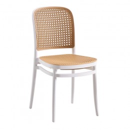 FLORENCE Καρέκλα PP Άσπρο, 41x41x83cm PP rattan Μπεζ Ε387,1