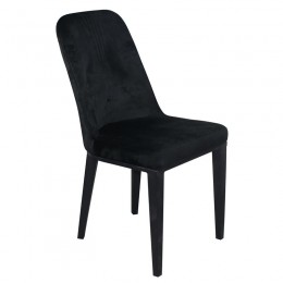 CASTER Καρέκλα Τραπεζαρίας Κουζίνας, 45x60x89cm Μέταλλο Βαφή Μαύρο Ύφασμα Velure Μαύρο ΕΜ157,4V