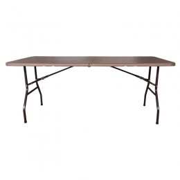 BLOW Τραπέζι  Συνεδρίου - Catering Πτυσσόμενο (Βαλίτσα), 180x74x74cm HDPE Καφέ, Μέταλλο Βαφή Μαύρο ΕΟ179Κ