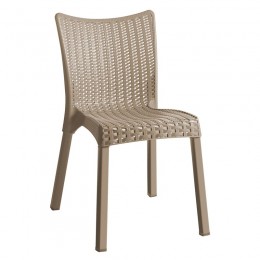 DORET Καρέκλα Στοιβαζόμενη PP Cappuccino, 50x55x83cm με πόδι αλουμινίου Ε3803,1