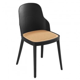 MELINA Καρέκλα PP Μαύρο, 45x50x79cm PP Rattan Μπεζ Ε3861,1
