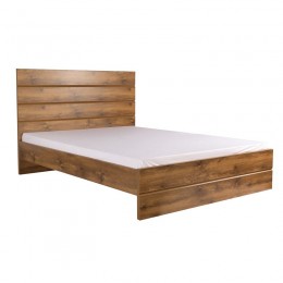 BORNEO Κρεβάτι Διπλό, 160x217x114cm για Στρώμα 160x200cm, Απόχρωση Καρυδί Ε7018,1