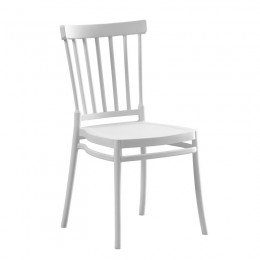 WINDSOR Καρέκλα Τραπεζαρίας Κήπου Στοιβαζόμενη, 46x53x86cm PP Άσπρο Ε401,1