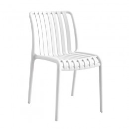 MODA Καρέκλα 47x60x80cm Στοιβαζόμενη PP - UV Protection, Απόχρωση Άσπρο Ε3801,10