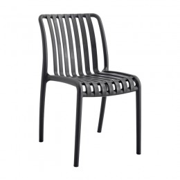 MODA Καρέκλα Στοιβαζόμενη 47x60x80cm PP - UV Protection, Απόχρωση Άνθρακί Ε3801,20