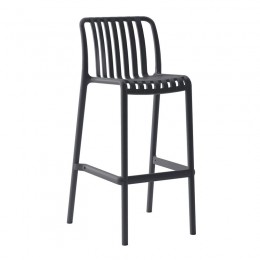 MODA Σκαμπό Bar 38x47x75/102cm Στοιβαζόμενο PP - UV Protection, Απόχρωση Ανθρακί Ε3802,20