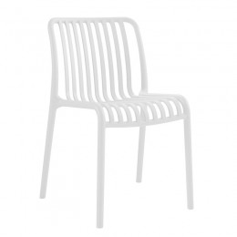 MODA-W Καρέκλα Στοιβαζόμενη, 47x58x79cm PP - UV Protection, Απόχρωση Άσπρο Ε3801,1W