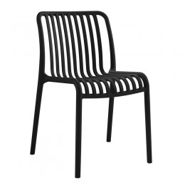 MODA-W Καρέκλα Στοιβαζόμενη, 47x58x79cm PP - UV Protection, Απόχρωση Μαύρο Ε3801,5W