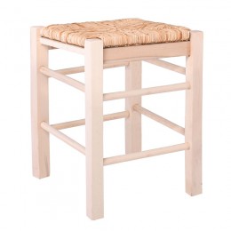 ΤΑΒΕΡΝΑΣ Σκαμπό Βοηθητικό, 35x35x50cm Οξιά Εμποτισμός Φυσικό, Κάθισμα Ψάθα Ρ978,Ε1