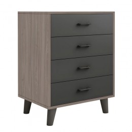 ELIOT Συρταριέρα, με 4 Συρτάρια, 60x40x80cm Απόχρωση Sonoma Oak-Grey Ε7370,1