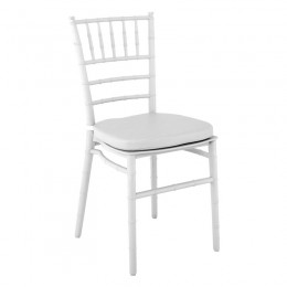 ILONA PP Καρέκλα Εστίασης - Catering Στοιβαζόμενη 40x46x88cm PP Άσπρο Μαξιλάρι Pu Άσπρο (Αδιάβροχο) Ε385,Μ
