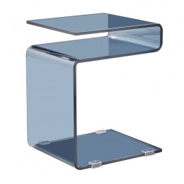 GLASSER Τραπεζάκι Βοηθητικό 42x38x48cm Smoke Γυαλί 12mm ΕΜ735,1