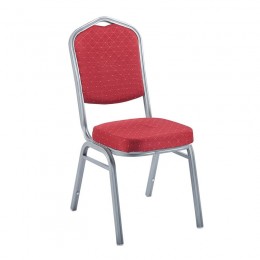 HILTON Καρέκλα Μέταλλο Βαφή Silver, 44x55x93cm Ύφασμα Κόκκινο ΕΜ513,35