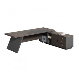 MASTER Γραφείο Δεξιά Γωνία, 160x80x75/160x40x62 cm Απόχρωση Grey Walnut ΕΟ925,R
