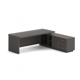 VIP Γραφείο Δεξιά Γωνία, 180x90x75/180x50x62 cm Απόχρωση Grey Walnut ΕΟ929,R