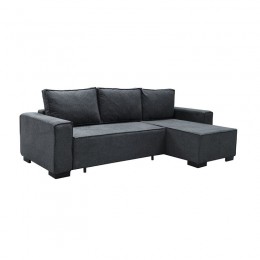 LONDON Καναπές Γωνία - Κρεβάτι, Sofa:271x158x90 Bed:132x227cm Ύφασμα Ανθρακί Ε9934,1