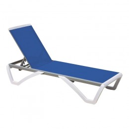 SUMMER K/D Ξαπλώστρα Αλουμίνιο Ανθρακί, 69/58x196x31cm PP Άσπρο - Textilene Μπλε Ε3381,1