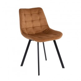 MYRIAM K/D Καρέκλα Τραπεζαρίας Μέταλλο Βαφή Μαύρο, Ύφασμα Velure Μπεζ ( Συσκ.4 )