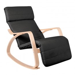 HAMILTON Super Relax Πολυθρόνα Σαλονιού - Καθιστικού, 67x105x90cm Σημύδα, Ύφασμα Μαύρο Ε7157,2