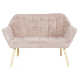 ALMA Καναπές 2θ - Σαλονιού - Καθιστικού, Φυσικό, Ύφασμα Velure Ανοιχτό Καφέ, K/D