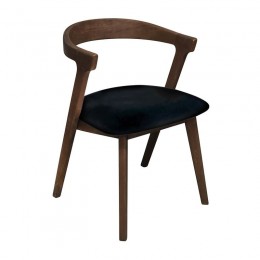 SANDRA Καρέκλα Τραπεζαρίας, Απόχρωση Καρυδί, Pu Μαύρο