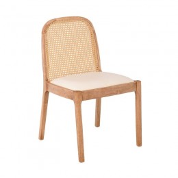 HENLEY Καρέκλα Τραπεζαρίας, Απόχρωση Φυσικό, Pu Εκρού