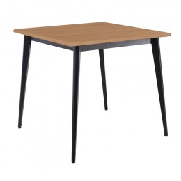 VIDAL Τραπέζι Μέταλλο Βαφή Μαύρο, Επιφάνεια 80x80cm/16mm Contract Sliq Beech